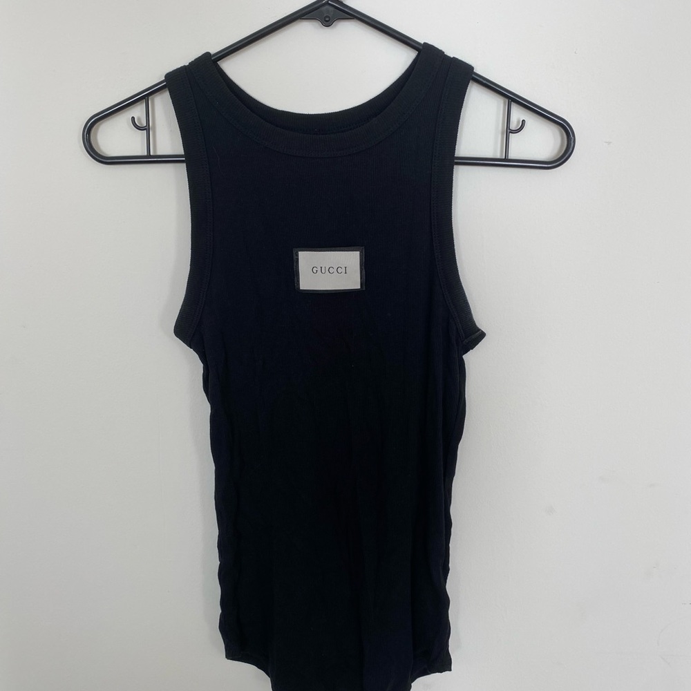 Authentic Gucci logo on tank top